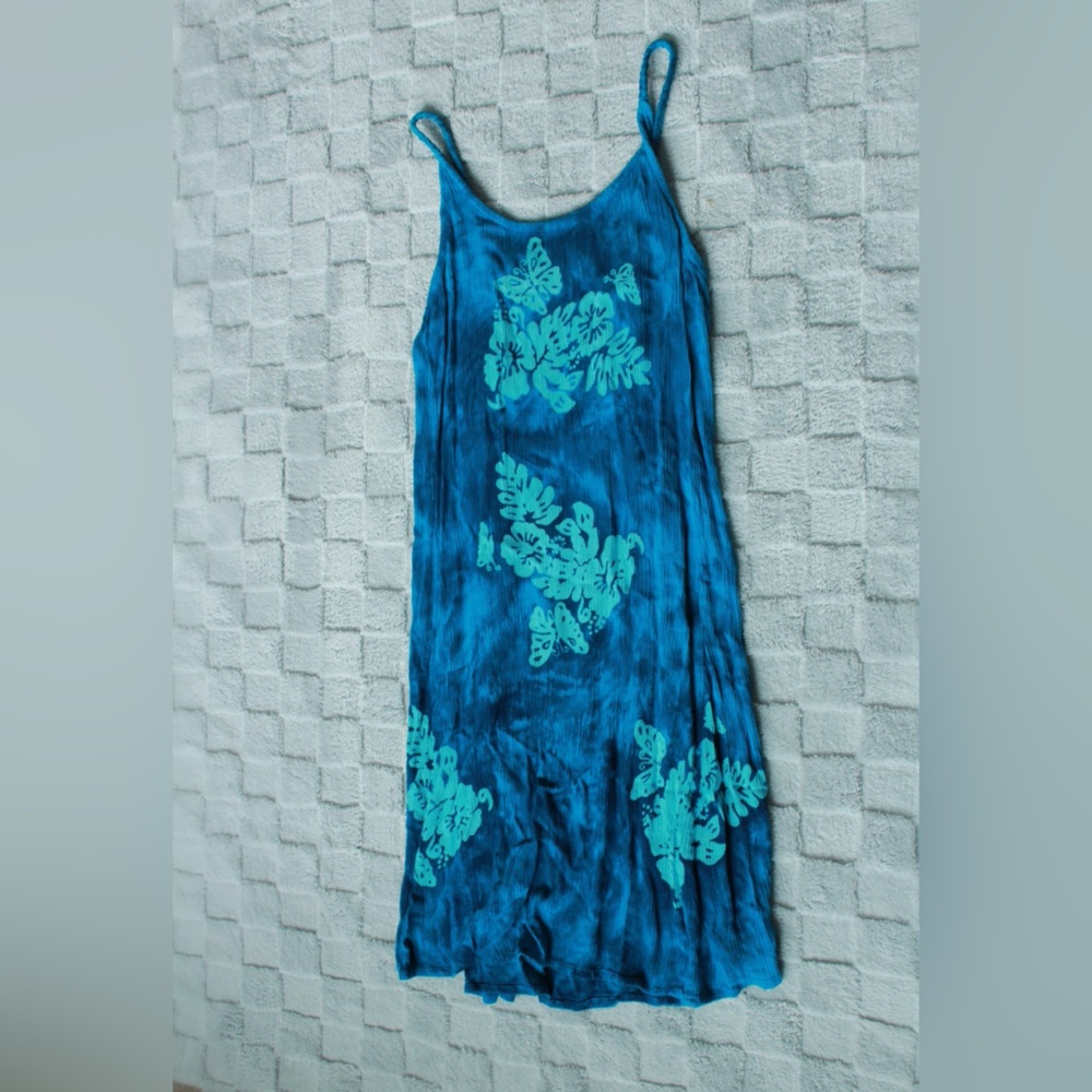 Blue and Green Sleeveless Dress